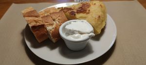 Spanish potato tortilla. at Cafe Madrigal in Valencia
