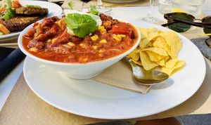 Favourite Chilli sin Carne…so tasty!  at Cafe Madrigal in Valencia