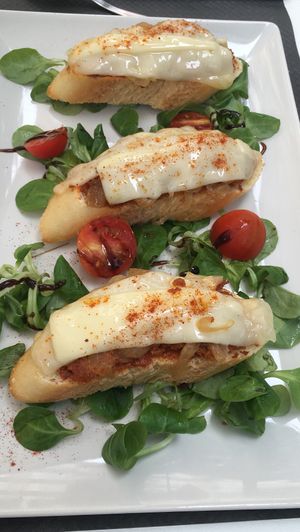 Sobrasada, sweet onions and cheese at Cafe Madrigal in Valencia