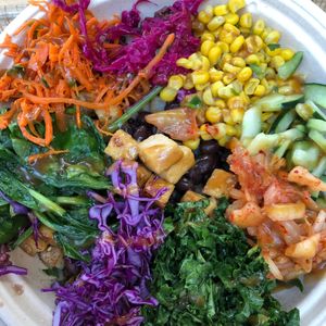 Tofu bowl at BIBIBOP in Santa Monica