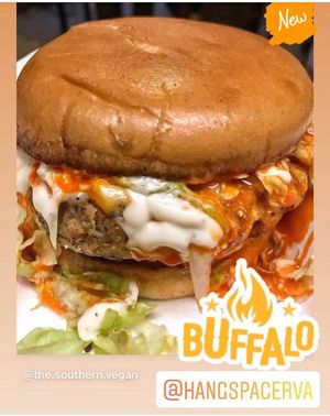 Buff Boy Chkn Sando!  House made Ranch dressing, Buffalo sauce and lettuce.  at Hang Space in Richmond