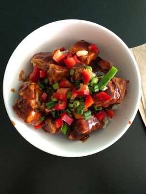  BBQ Tofu bowl at Hang Space in Richmond