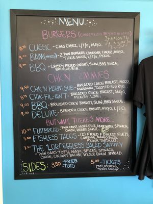 Menu with prices at Hang Space in Richmond