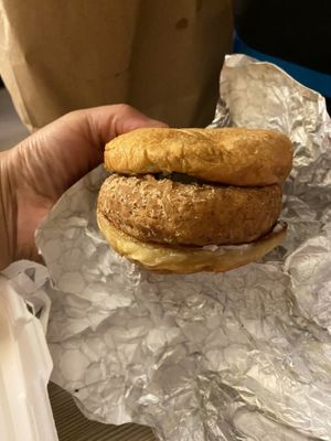 Plain Beyond Burger on bun  at Hang Space in Richmond