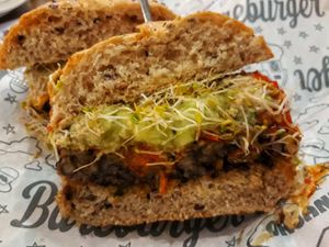 Guadalupe Black Bean Burger at Bareburger in Abu Dhabi