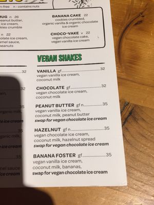 Vegan Shakes and vegan chocolate cake   at Bareburger in Abu Dhabi