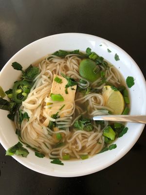 Tofu Pho (vegan) at Getty Main Cafe in Los Angeles