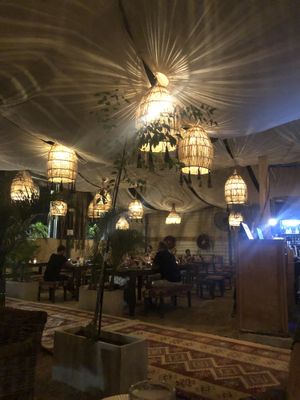 Restaurant interior at Pasha in Tulum