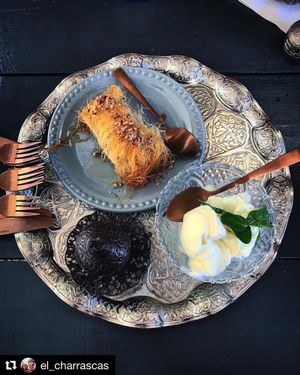 Dessert mmmm and Turkish or Greek coffee  at Pasha in Tulum