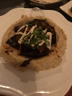 Hummus with eggplant at Pasha in Tulum