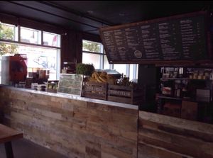 Inside counter at Juicery Kitchen in Brooklyn
