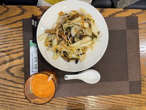 Vermicelli noodle and carrot juice   at Ba Xa - Quan 1 in Ho Chi Minh City