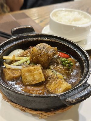 Vegan braised pepper pork (75.000 VND)  at Ba Xa - Quan 1 in Ho Chi Minh City