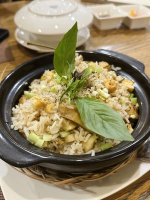 Fried rice with fragrant leaves (82.000 VND)  at Ba Xa - Quan 1 in Ho Chi Minh City