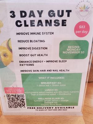 Only $83/day for 3 days! at Chakra Bowls in Poughkeepsie