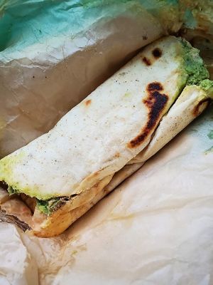 falafel wrap - we ordered ours spicy at Falafel Shack in Chambersburg