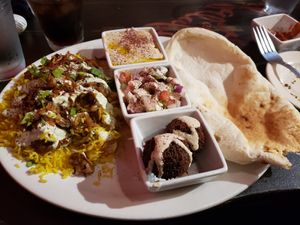 Vegan chana masala platter at Falafel Shack in Chambersburg