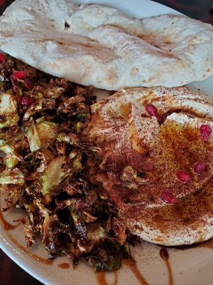 Brussels sprout special, vegan variation at Falafel Shack in Chambersburg
