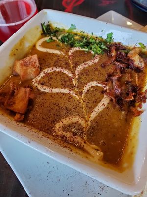 The lentil soup with hummus at Falafel Shack in Chambersburg