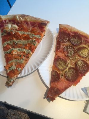 Buffalo and Pepperoni 🍕  at Screamer's Pizzeria - Crown Heights in Brooklyn