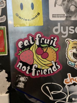 Some stickers  at Screamer's Pizzeria - Crown Heights in Brooklyn