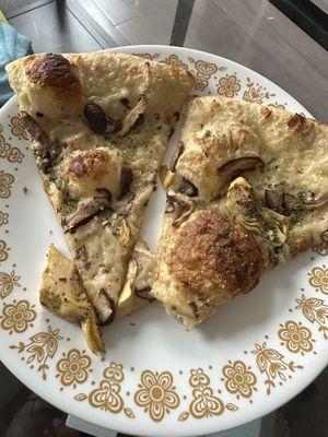 Screamers pizza w/ added artichoke  at Screamer's Pizzeria - Crown Heights in Brooklyn