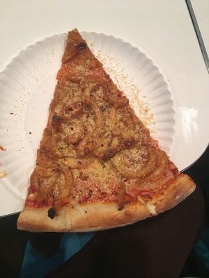 Curly fry slice! at Screamer's Pizzeria - Crown Heights in Brooklyn