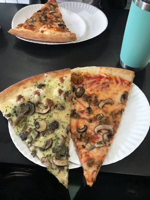 The screamer and mushroom sausage at Screamer's Pizzeria - Crown Heights in Brooklyn