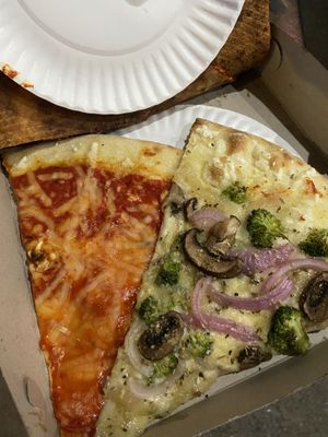Veggie special and cheese slice  at Screamer's Pizzeria - Crown Heights in Brooklyn