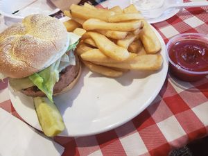 Beyond Burger with vegan mayonnaise and gouda cheese. at Huey's in Memphis