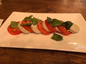 Vegan caprese at Trattoria Toto in Amsterdam