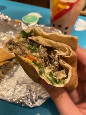 Inside the Pink Peppercorn Ste*k Wrap at LEON - Hammersmith in West London