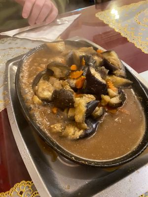 Braised eggplant hot plate  at Bodhi Garden in Orange