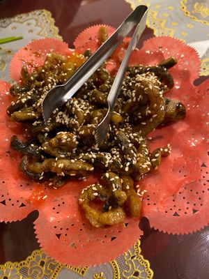 Crispy mushrooms in sweet and sour sauce  at Bodhi Garden in Orange