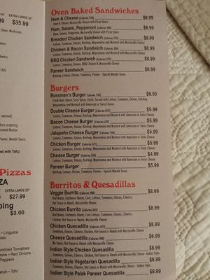 Menu 4 of 6 at Bossman's Pizza in San Jose