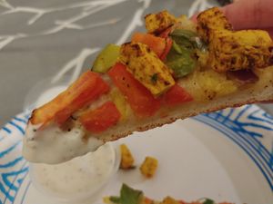 Vegan Tika Masala Pizza 🍕 with Vegan Ranch at Bossman's Pizza in San Jose