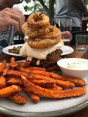 The burger at BKA Vegan in Burleigh Heads