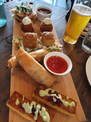 Share platter. I rate the arancini at BKA Vegan in Burleigh Heads