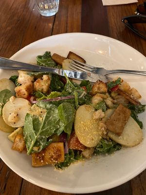Tofu Bacon potato salad. Oh my god!  at BKA Vegan in Burleigh Heads