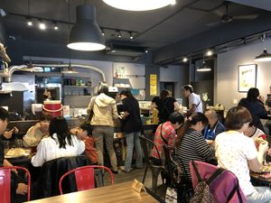 quite busy during lunch time at Burger Su 美式蔬食漢堡 - Beitou in Taipei