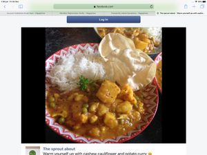 Cashew, cauliflower & potato curry at The Sprout About in Geelong