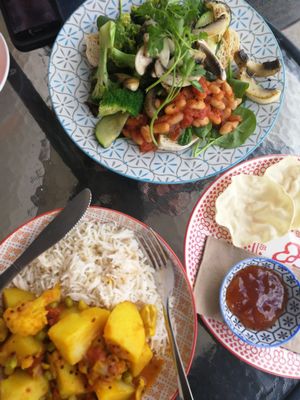 Potato curry and vegan breakfast at The Sprout About in Geelong