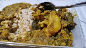 Okra and potato. A little bland. at Satwik in Port Macquarie