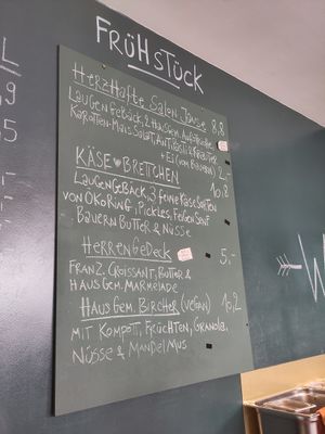 Breakfast menu at Gartensalon in Munich