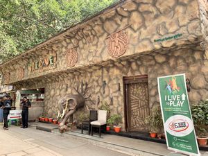 That door is the entrance! at The Cave in Kolkata