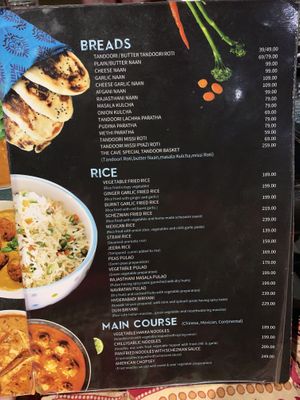 Bread and Rice menu at The Cave in Kolkata