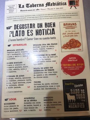 Patatas Bravas are vegan  at La Taberna Mediática in Aguilas
