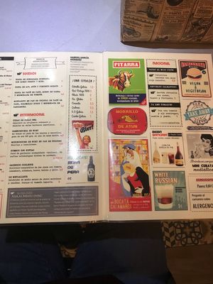 Entire menu  at La Taberna Mediática in Aguilas