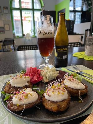 Kotlety ziemniaczane z kiszonkami at Chwast Prast in Torun