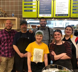 Crew on opening at Laughing Planet in Vancouver